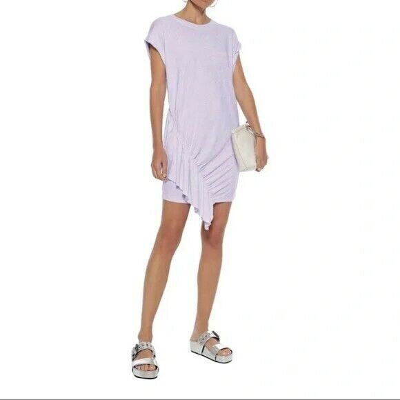 Current/Elliot Asymmetrical Ruffle Linen Blend Dress Size 6 - Picture 3 of 10